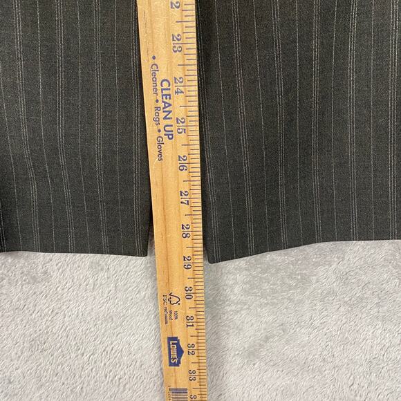 Linda Allard Ellen Tracy Jacket Womens 8 Blazer Gray Pinstripe Wool Button Up - Picture 6 of 10